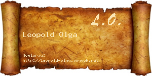 Leopold Olga névjegykártya